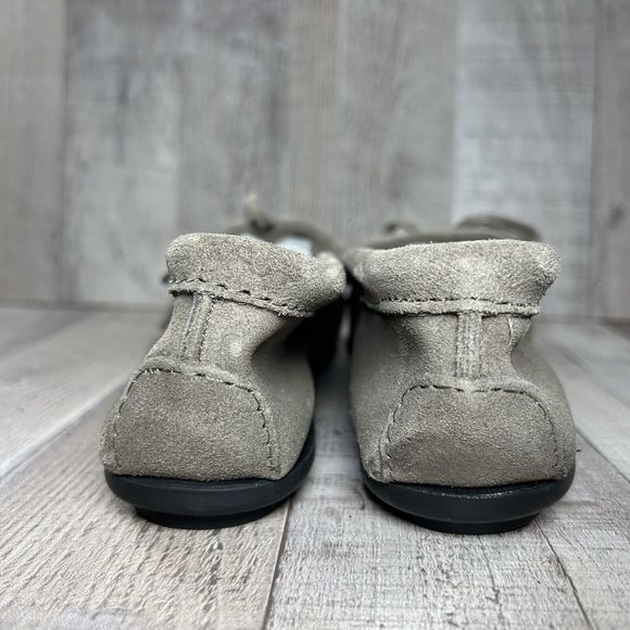 Minnetonka Women's Kilty Hardsole Suede Moccasin Loafer Slip On Gray Size 6.5 - Picture 10 of 12